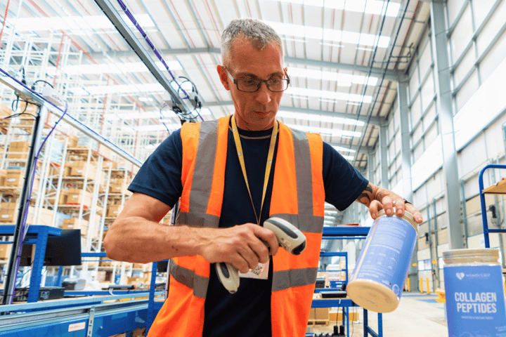 Employee scanning product