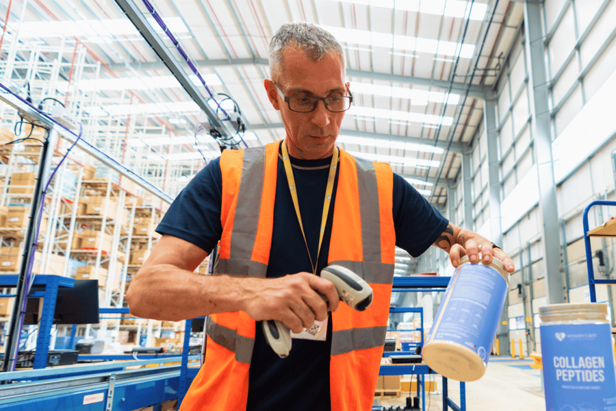 Employee scanning product